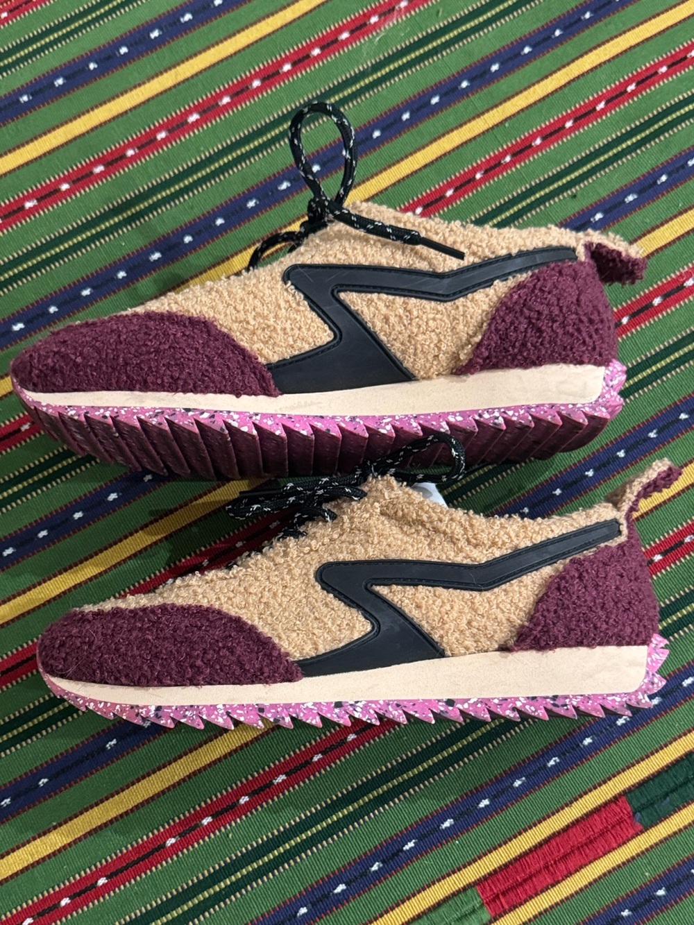 rag & bone Retro Runner Shearling Sneakers Camel Size 8 (EU 38) - Picture 10 of 16